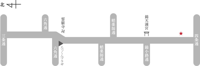 黄白白 新京極店アクセスマップ