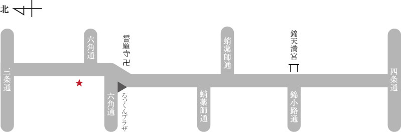 パンの田島 新京極店アクセスマップ